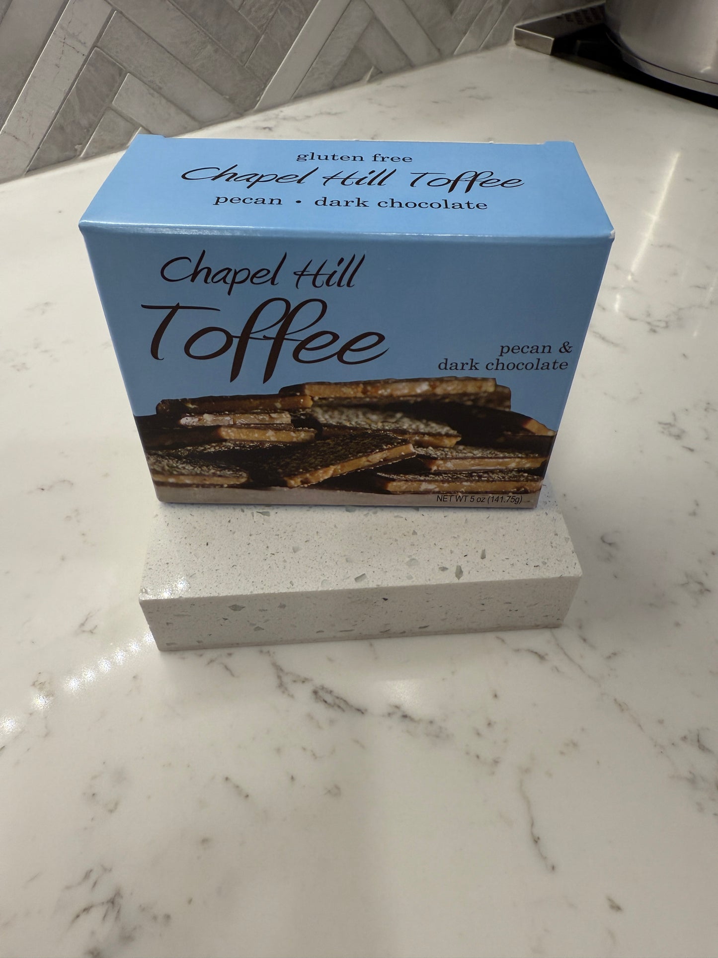 Chapel Hill Toffee with dark chocolate and pecans 5 ounce package